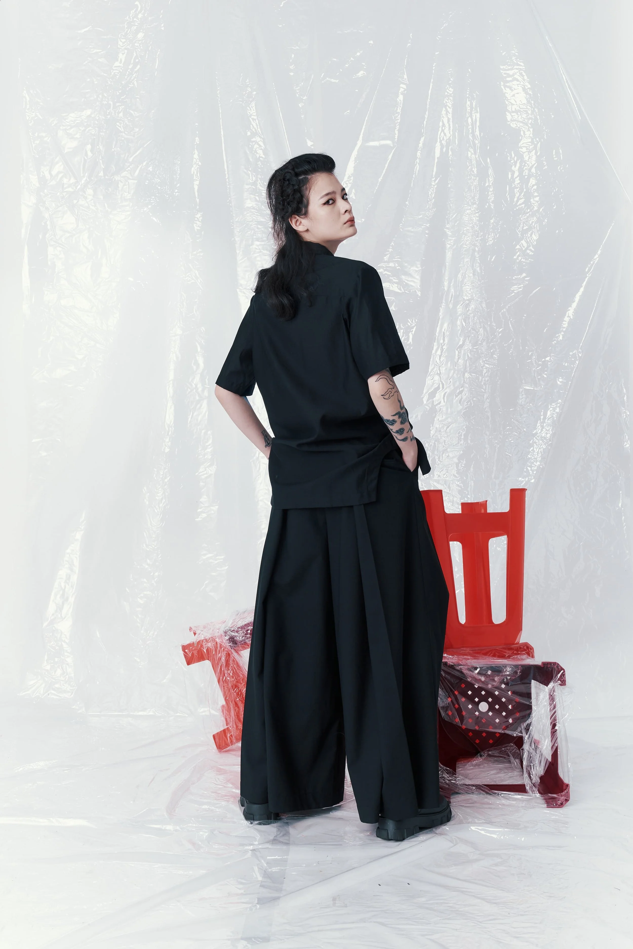 2024SS] ENFOLD ASYMMETRY-COLLAR BLOUSE ENFOLD エンフォルド